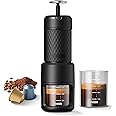 STARESSO Classic Portable Espresso Maker, 2 IN 1 Travel Coffee Maker Compatible Ground Coffee & NS Original Pods, Espresso Ma