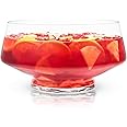 Viski Footed Glass Punch Bowl, Heavy Base Large Punch Bowl with Angled Design, Party Serveware for Cocktails & Functional Cen