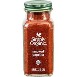 Simply Organic Smoked Paprika, 2.72 Ounce, Oak Wood Smoked &amp; Ground Spanish Paprika, Deep Smokey Flavor, Kosher