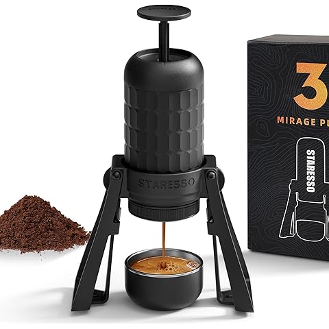 STARESSO PLUS SP300 Espresso Machine, Manual Portable Coffee Maker Compatible Ground Coffee with Pressurized Filter, Espresso Maker for Home Travel Camping Office, Non-Electric