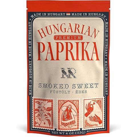 Premium SMOKED SWEET Hungarian Paprika Powder (4 oz) - Non-GMO - Vibrant Deep Red Color - Origin: Szeged Region, Hungary - Authentic Seasoning Spice in Resealable Bag by MEROPS