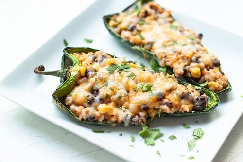 Stuffed poblano peppers