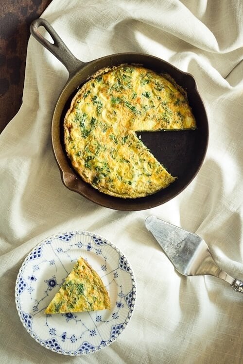 Kale artichoke veggie frittata
