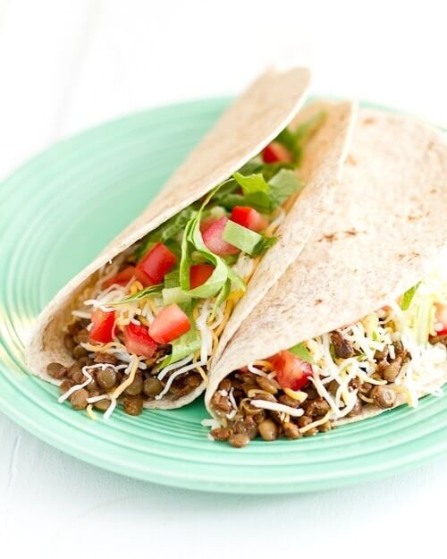 Lentil Tacos on plate 