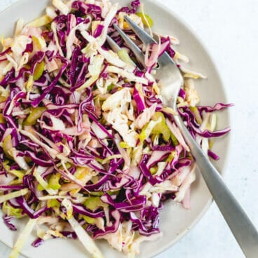 Easy vinegar coleslaw recipe | No Mayo coleslaw