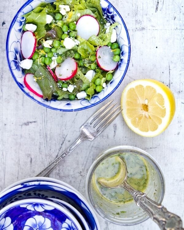 Pea salad with lettuce