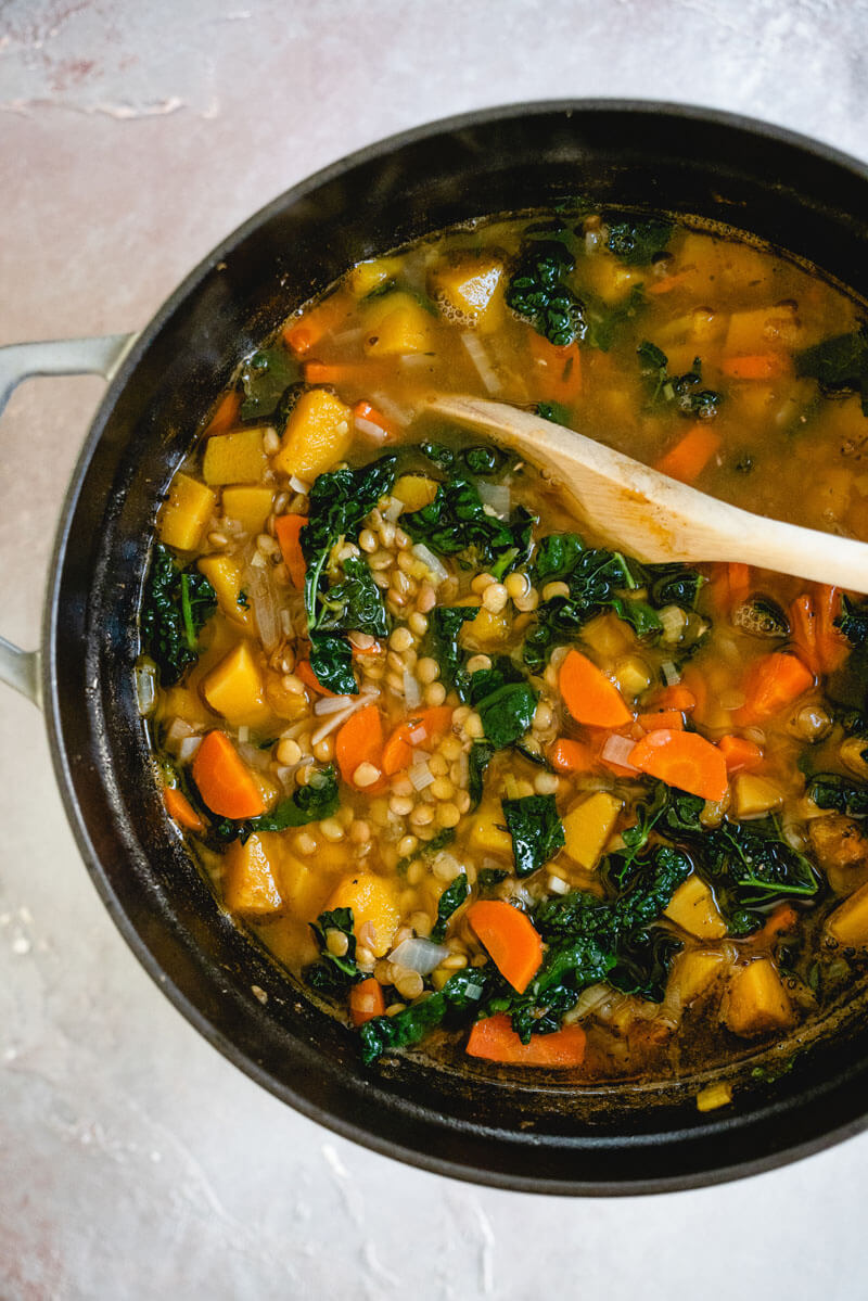 Butternut squash lentil soup | Dutch oven