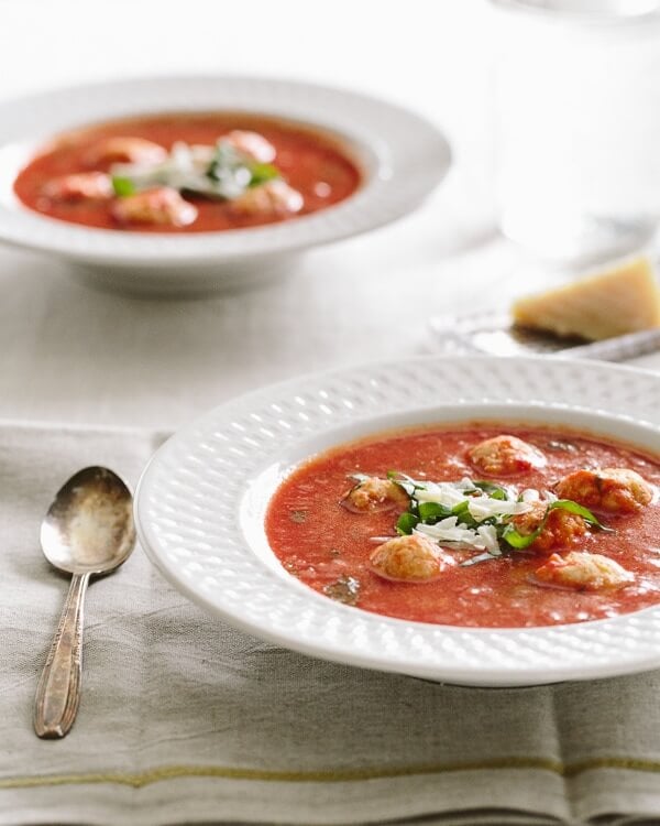Tomato dumpling soup