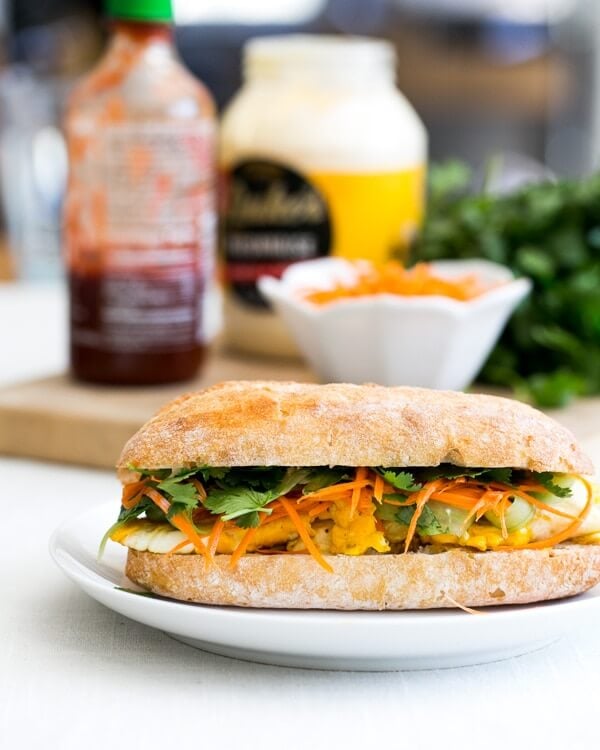 Vegetarian Banh Mi sandwich.