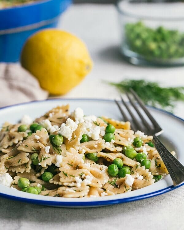 Farfalle Pasta with Peas, Feta, and Dill