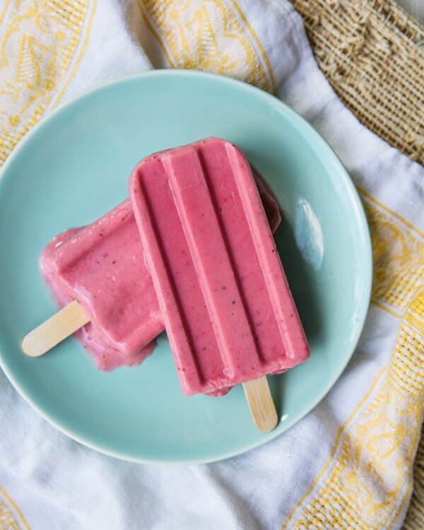 Basil & Strawberry Popsicles