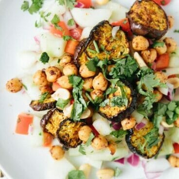 Roasted eggplant salad