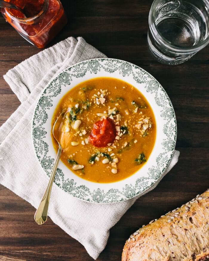 Sweet potato soup recipe | Vegan sweet potato soup | Harissa recipe