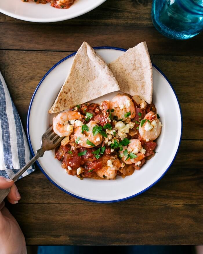 Baked shrimp recipe | Healthy baked shrimp | Shrimp with feta and tomatoes
