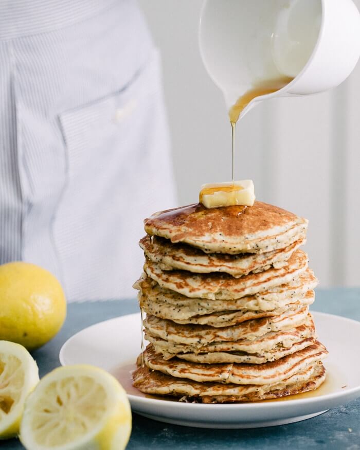 Lemon Poppyseed Pancakes | Gluten Free Oatmeal Pancakes