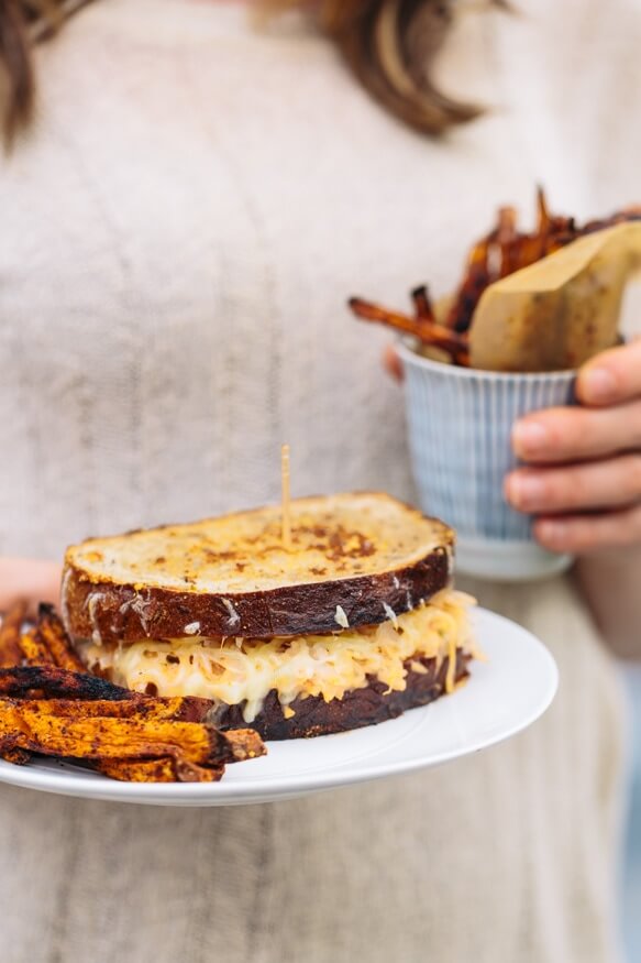 Vegetarian Reuben sandwich