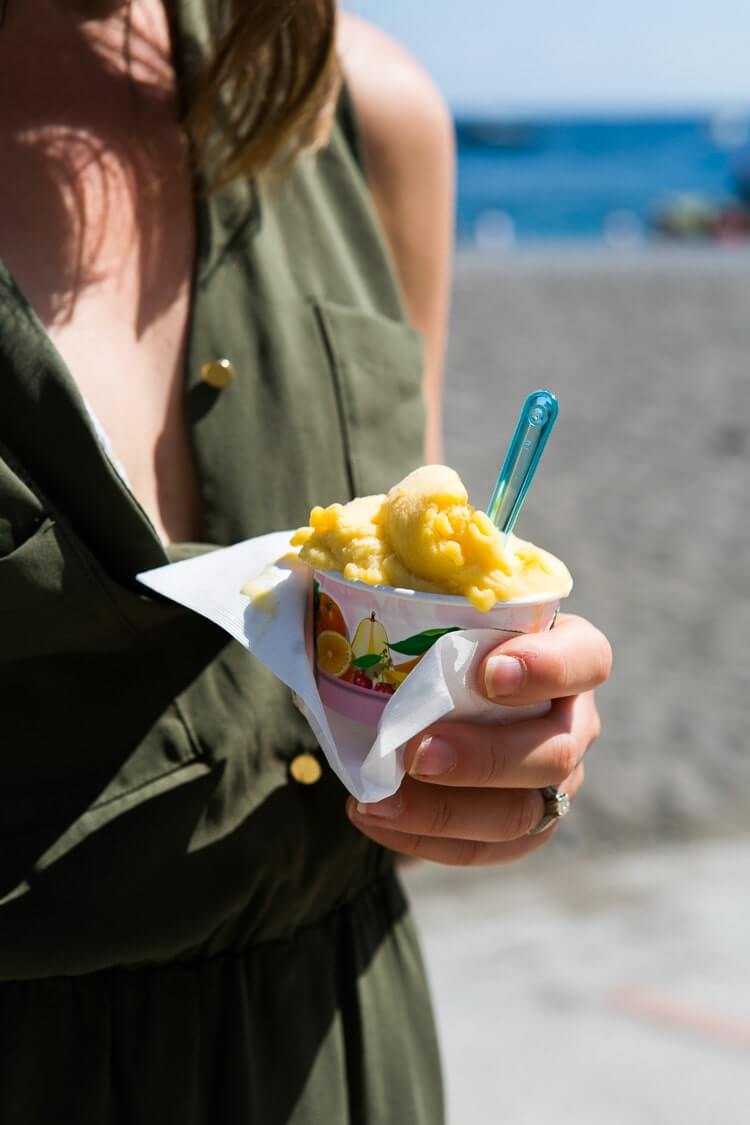 Amalfi Coast Italy | Peach gelato