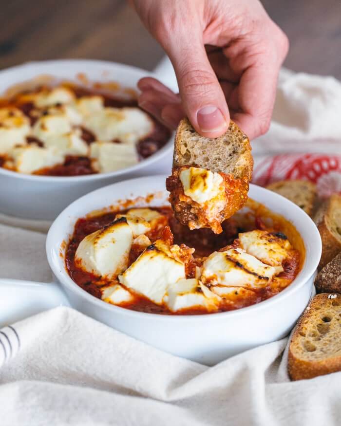 Baked Goat Cheese Appetizer with Fire Roasted Tomatoes