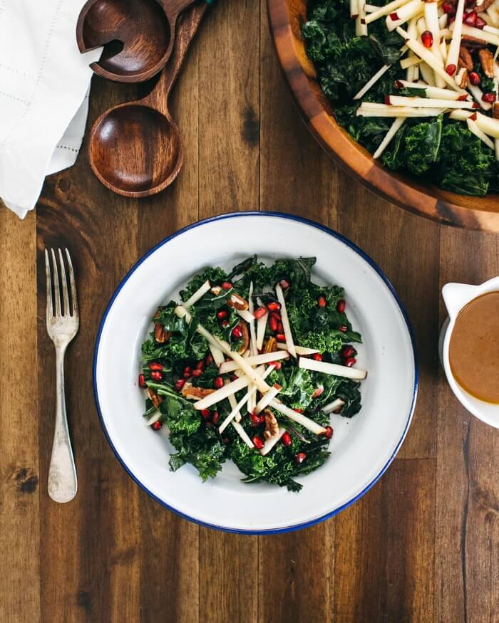 Massaged Kale Salad with Apple and Pomegranate | A Couple Cooks