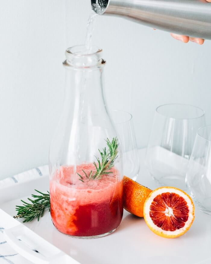 Blood Orange Rosemary Sparkling Water {Brunch Menu} | A Couple Cooks
