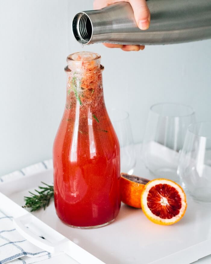 Sparkling Blood Orange Rosemary Water | Sparkling water recipes | Blood orange recipes