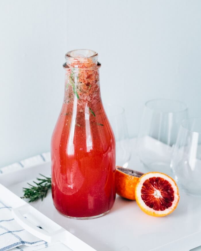 Sparkling Blood Orange Rosemary Water | Sparkling water recipes | Blood orange recipes