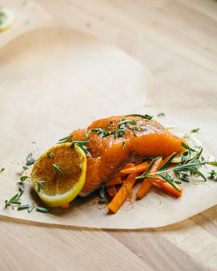 Salmon en Papillote with Roasted Potatoes | A Couple Cooks