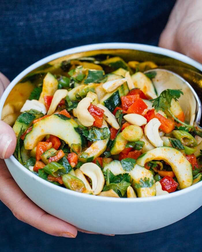Thai Cucumber Salad with Cashews | A Couple Cooks