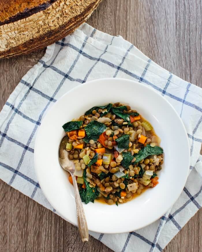 Hearty Sprouted Lentil Stew Recipe | What are sprouted lentils | Lacinato kale