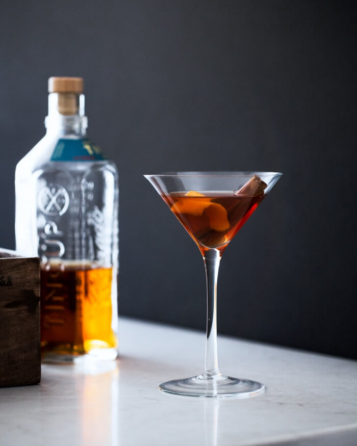 Apple cider bourbon cocktail