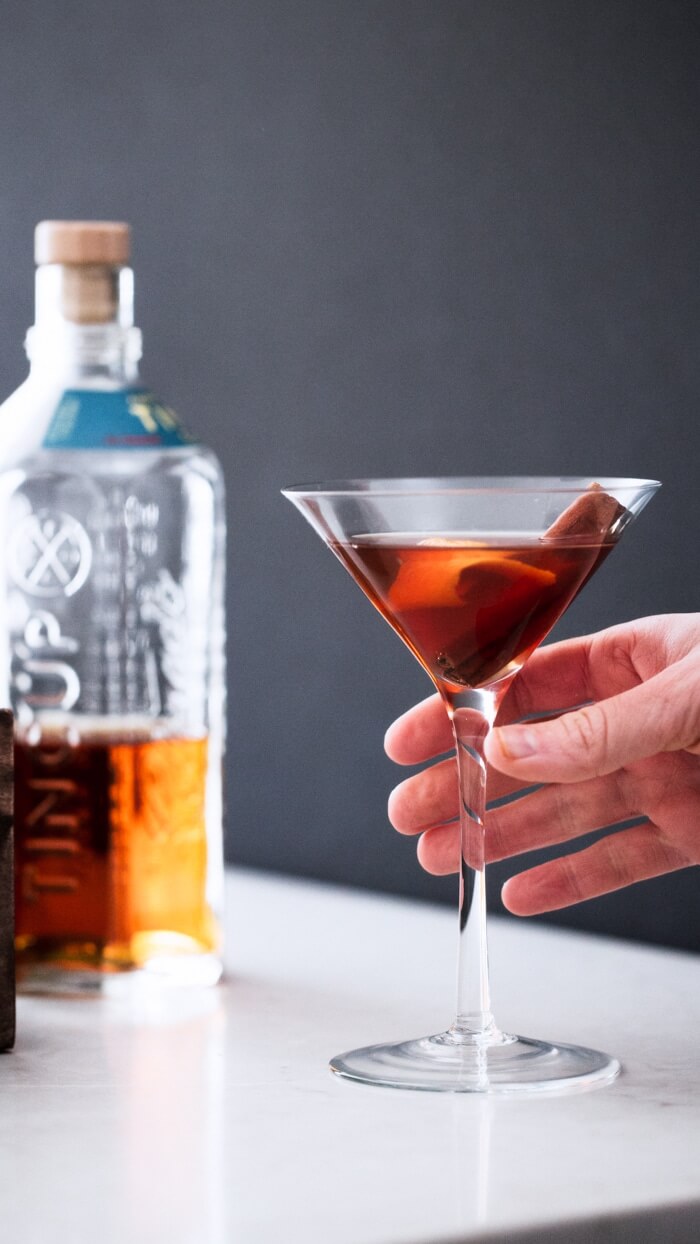 Apple cider bourbon cocktail