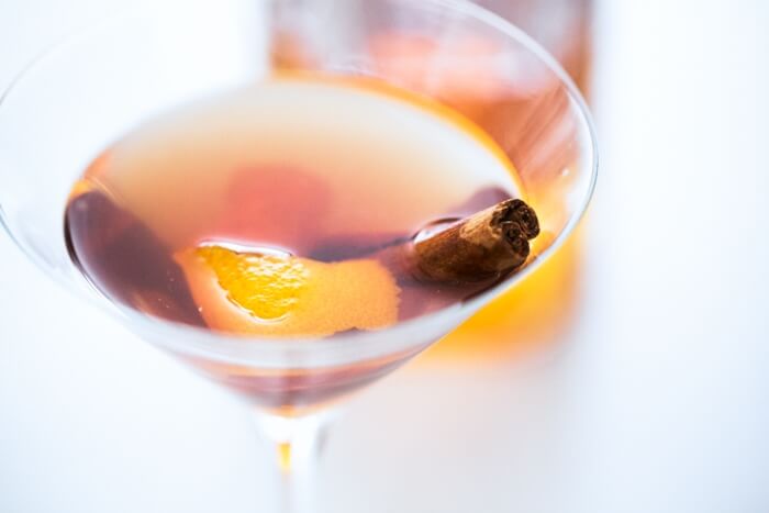 Apple cider bourbon cocktail