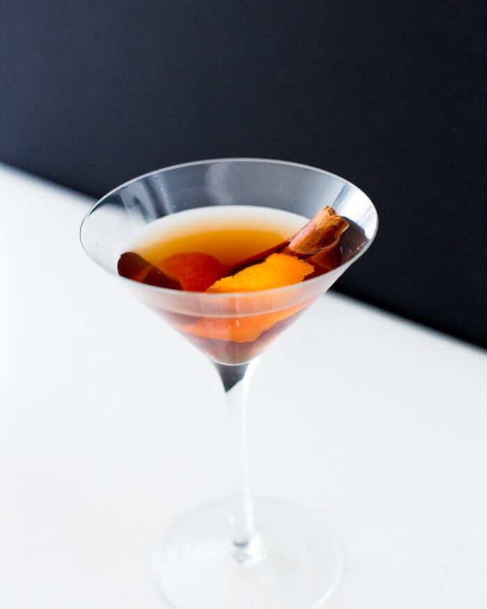 Apple cider bourbon cocktail