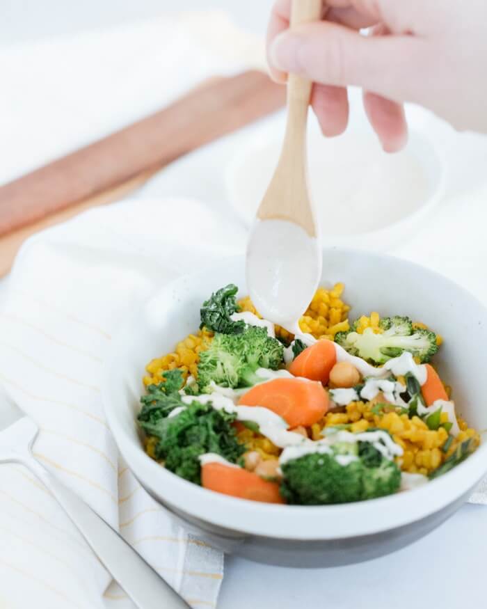 Broccoli and Turmeric Yellow Rice Bowls | Yellow rice recipe | Turmeric rice
