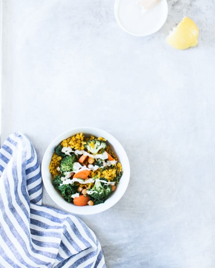 Broccoli and Turmeric Yellow Rice Bowls | Yellow rice recipe