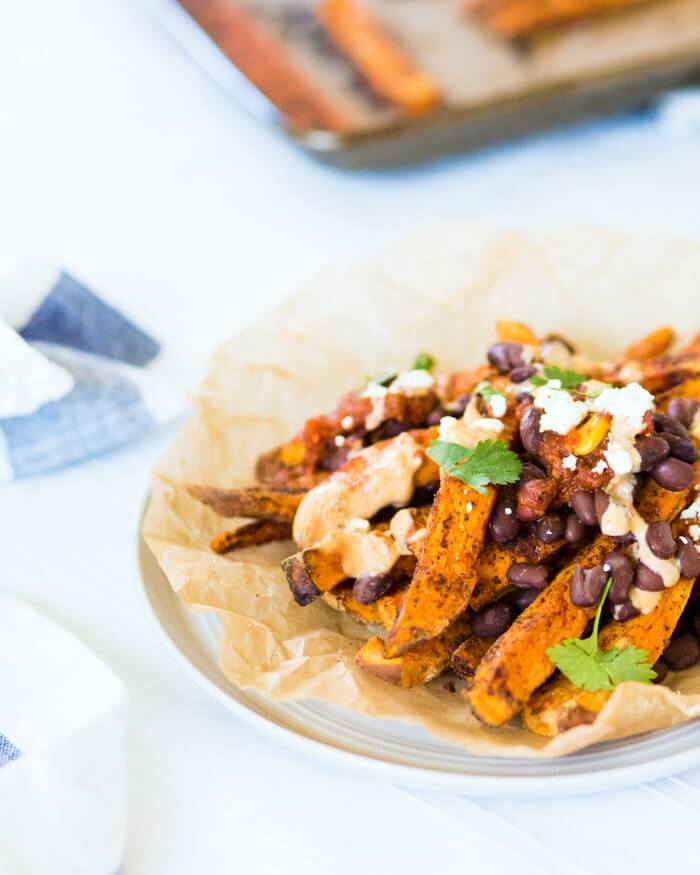 Loaded Mexican Fries with Sweet Potatoes | Sweet potato recipes