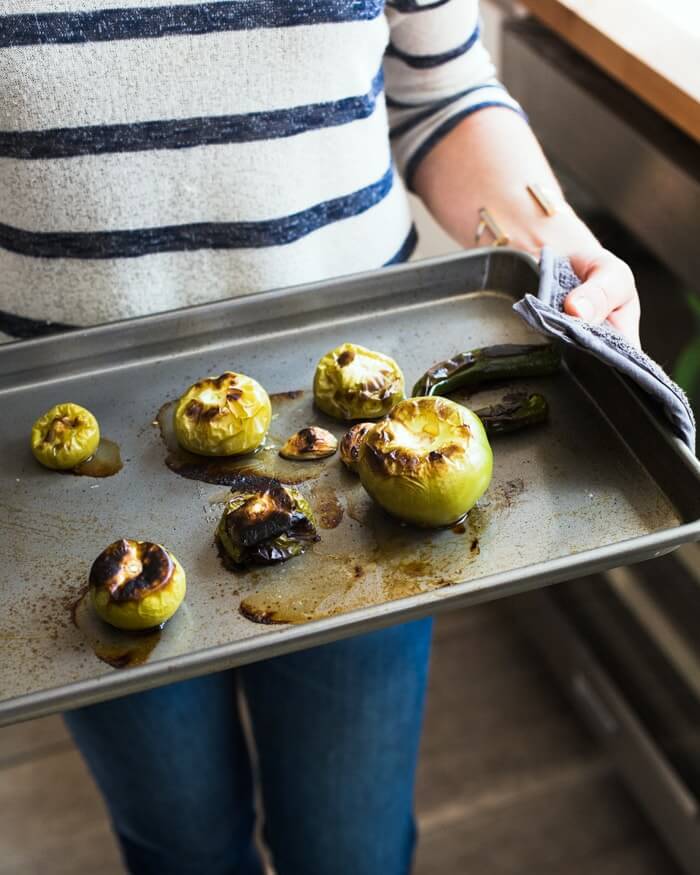 Step 1: Roast the tomatillos