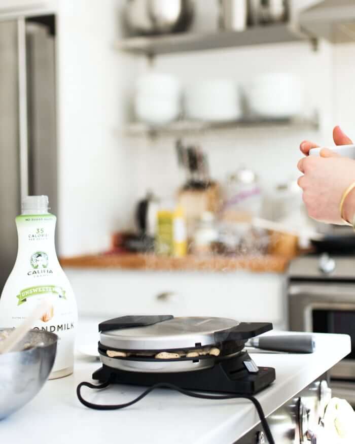Making breakfast with coffee