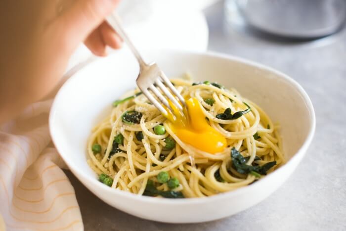 Stirring egg yolk
