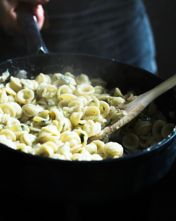 Creamy Almond Milk Pasta with Herbs | A Couple Cooks