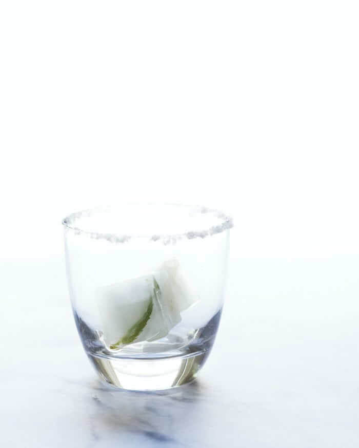 Cocktail glass with mint ice
