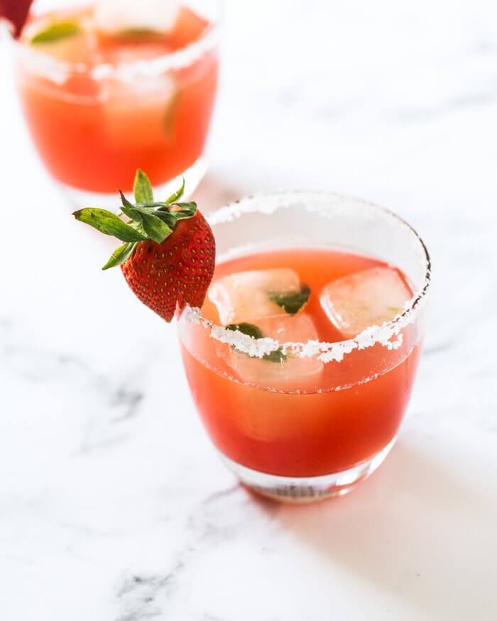 Strawberry rhubarb margarita