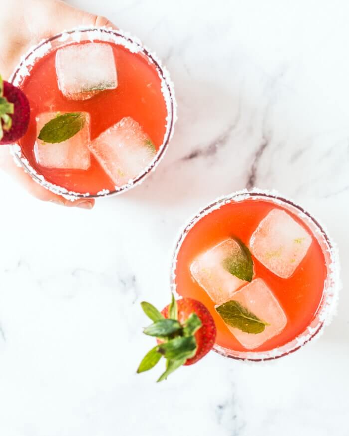 Strawberry rhubarb margarita
