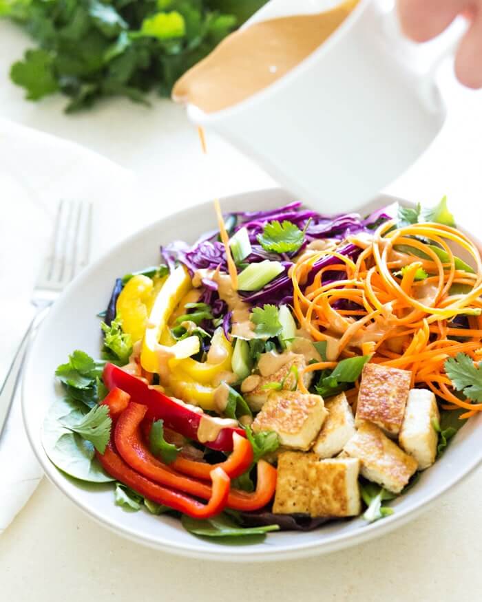 Thai Salad with Peanut Sauce Dressing | A Couple Cooks