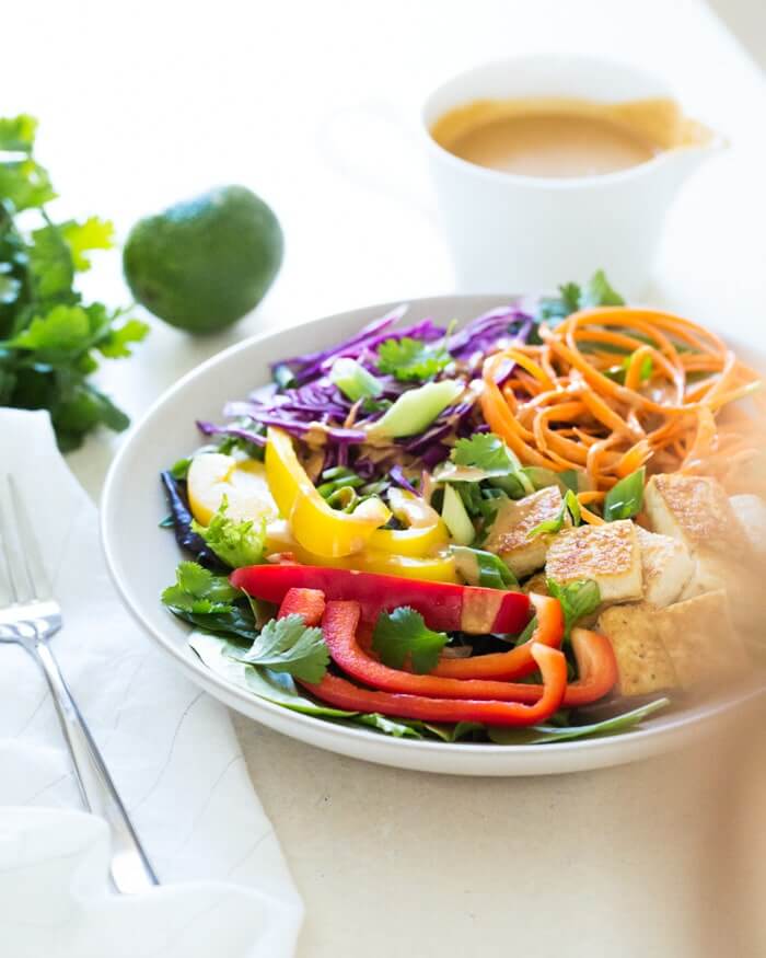 Thai Salad with Peanut Sauce Dressing | A Couple Cooks