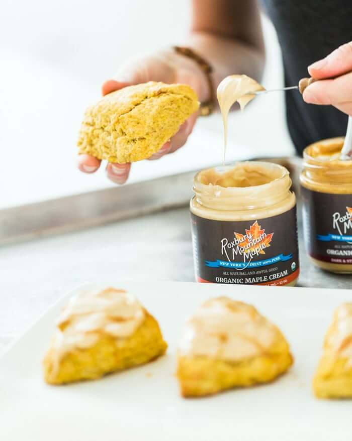 Pumpkin Scones with Maple Glaze | A Couple Cooks