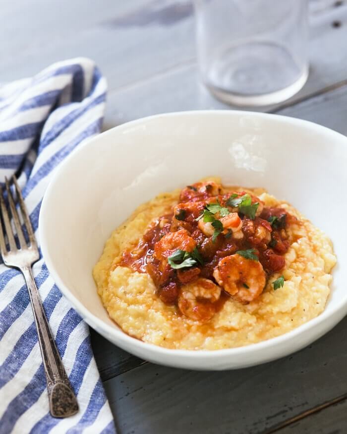 Roasted Tomato Shrimp and Polenta | Shrimp polenta