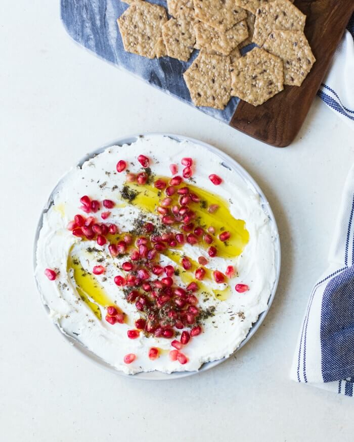 Labneh Dip with Pomegranate | Labneh cheese | Strained yogurt