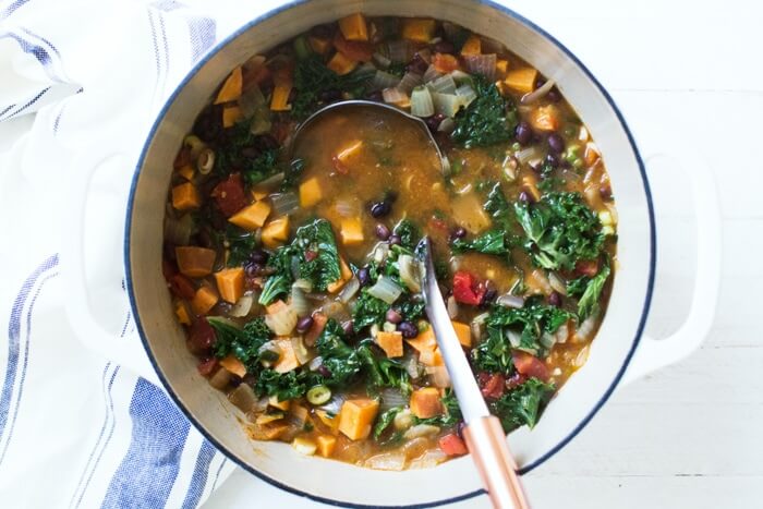 Hearty Sweet Potato Kale Soup | A Couple Cooks