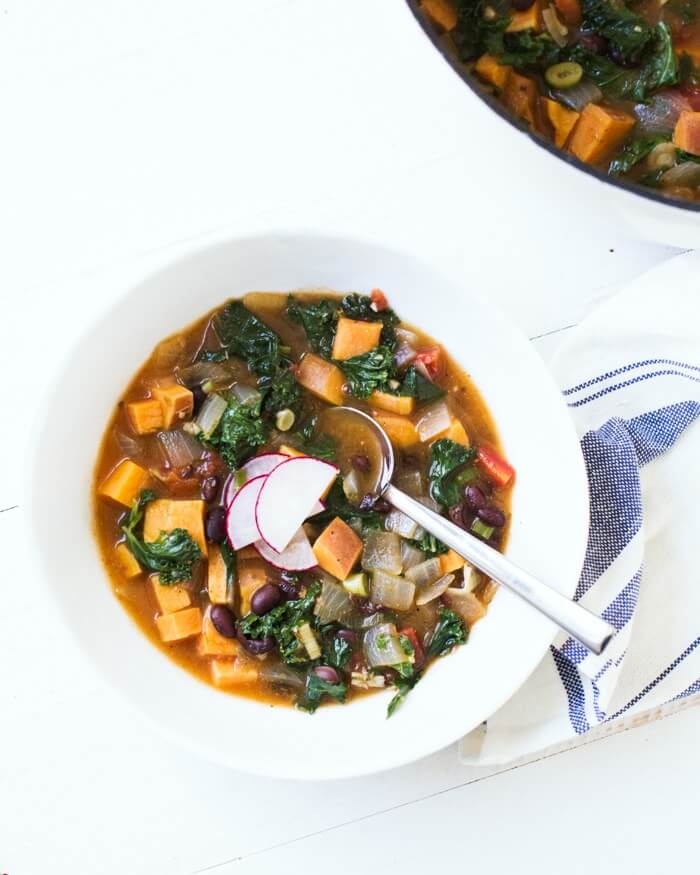 Hearty Sweet Potato Kale Soup | A Couple Cooks